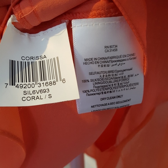 Never worn BCBGMaxazria Coral Belted Dress Size S - Picture 4 of 4